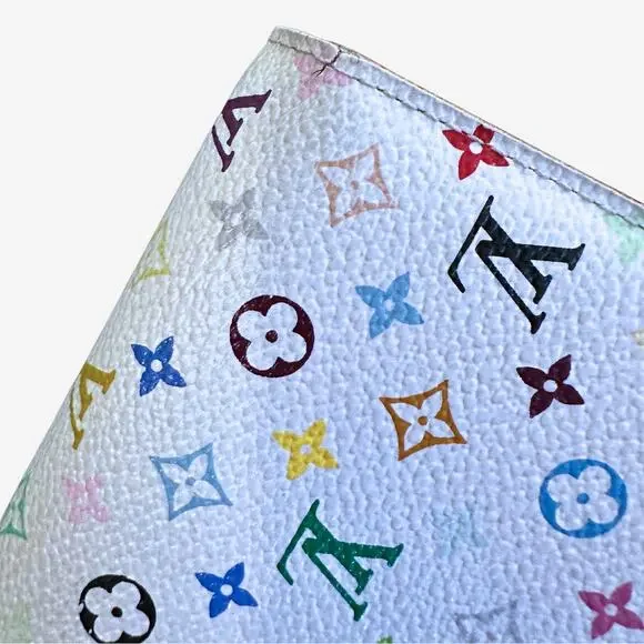 Louis Vuitton White Sarah Portefeuille Murakami Monogram Multicolor Wallet - Picture 5 of 12